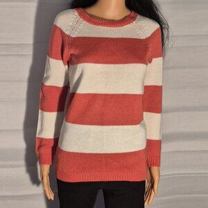 JOE FRESH Pink and White striped Knit sweater in size XS